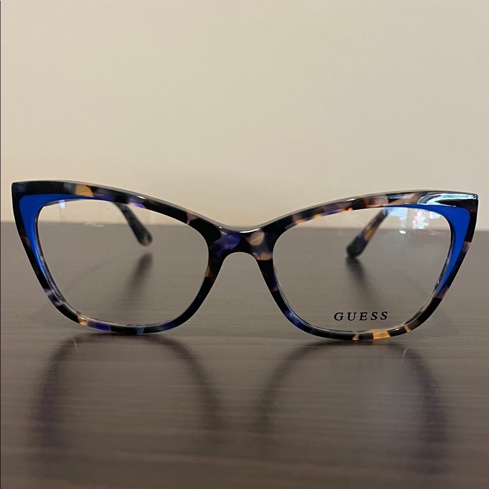 Guess Women's Eyeglasses with Blue and Tortoise Pattern